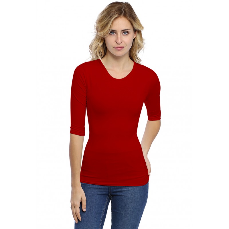 T-shirt ras du cou manches 3-4 en modal KATY04 T-shirt ras du cou manches 3-4 en modal KATY04