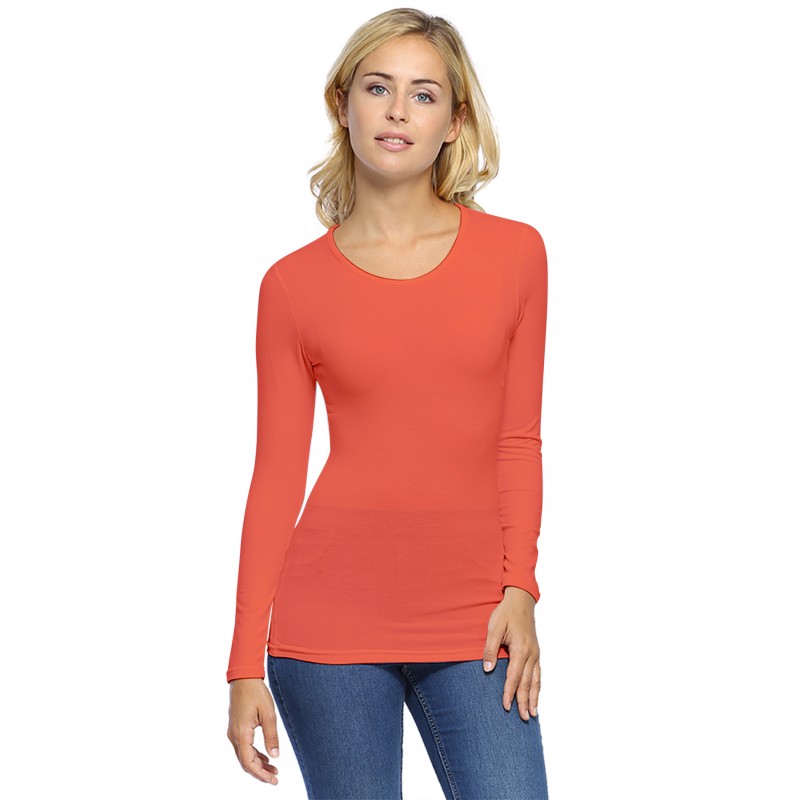 T-shirt ras du cou manches longues en modal KATY05 T-shirt ras du cou manches longues en modal KATY05