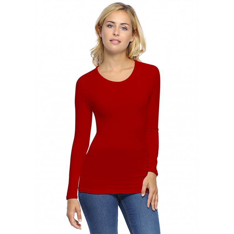 T-shirt ras du cou manches longues en modal KATY05 T-shirt ras du cou manches longues en modal KATY05