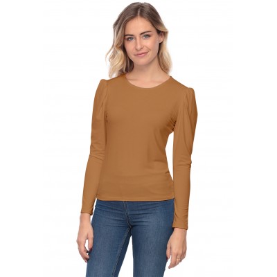 Tee-shirt col rond avec manches froncées BOTANY