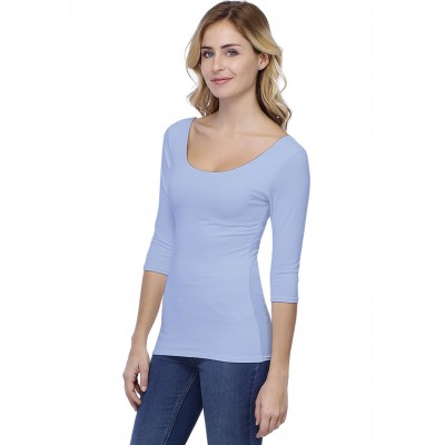 T-shirt col danseuse manches 3-4 en modal ROXANE04