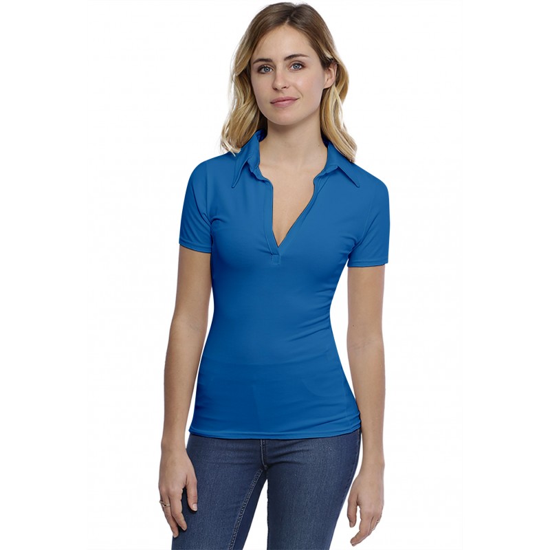 T-shirt col polo manches courtes en modal GLORIA03 T-shirt col polo manches courtes en modal GLORIA03