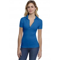 T-shirt col polo manches courtes en modal GLORIA03