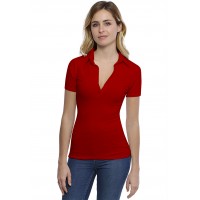 T-shirt col polo manches courtes en modal GLORIA03