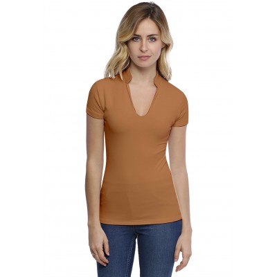 T-shirt col officier manches courtes en modal LOU02