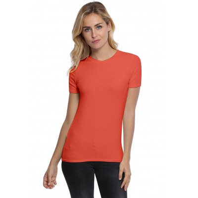 T-shirt coupe droite col ras du cou bande rapportée en modal SACHA03