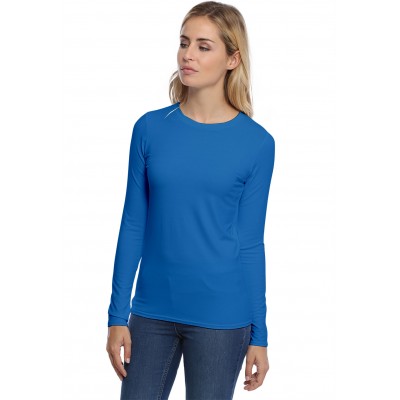 T-shirt coupe droite col ras du cou manches longues en modal SACHA05