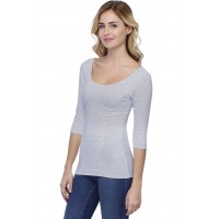 T-shirt col danseuse manches 3-4 en modal ROXANE04