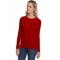 T-shirt coupe droite col ras du cou manches longues en modal SACHA05