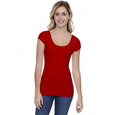 T-shirt col danseuse manches courtes capes en modal ROXANE02
