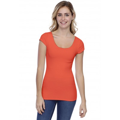 T-shirt col danseuse manches courtes capes en modal ROXANE02