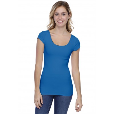 T-shirt col danseuse manches courtes capes en modal ROXANE02