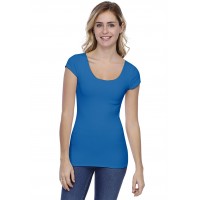 T-shirt col danseuse manches courtes capes en modal ROXANE02