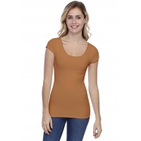 T-shirt col danseuse manches courtes capes en modal ROXANE02