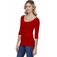 T-shirt col danseuse manches courtes en modal ROXANE03