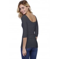 T-shirt col danseuse manches 3-4 en modal ROXANE04