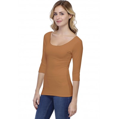 T-shirt col danseuse manches courtes en modal ROXANE03