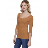 T-shirt col danseuse manches 3-4 en modal ROXANE04