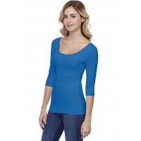 T-shirt col danseuse manches 3-4 en modal ROXANE04
