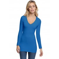 T-shirt long col V manches longues en modal SYLVIA10