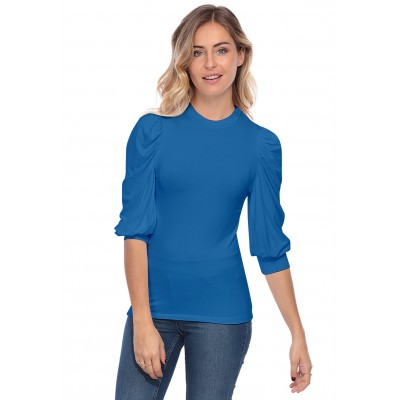 Tee-shirt col rond avec manches ballons LYANA
