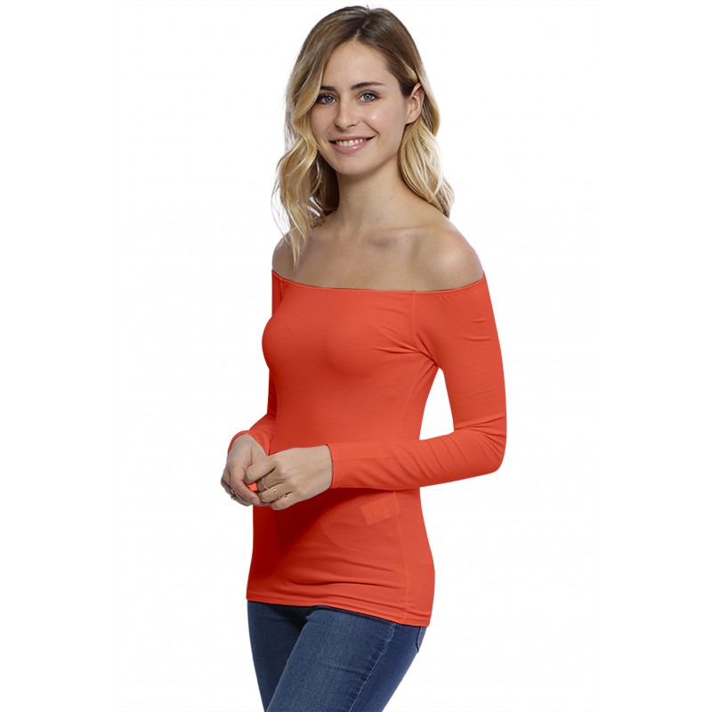 T-shirt épaules nues en modal MANOLO05 T-shirt épaules nues en modal MANOLO05