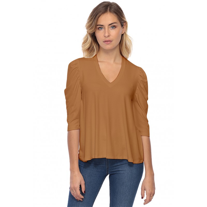 Tee-shirt col V avec manches 3-4 MILA Tee-shirt col V avec manches 3-4 MILA