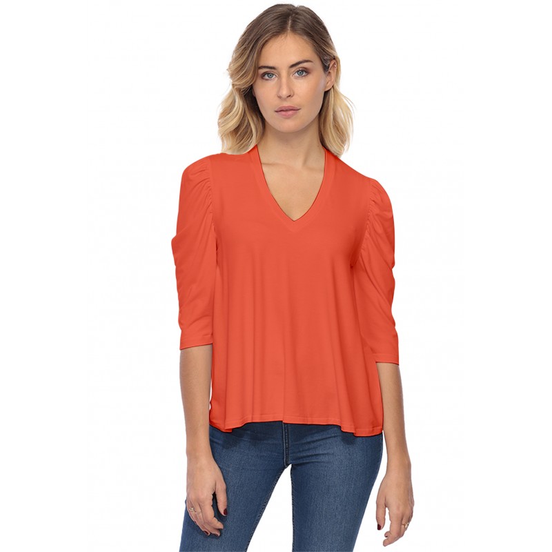Tee-shirt col V avec manches 3-4 MILA Tee-shirt col V avec manches 3-4 MILA