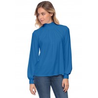 Tee-shirt col montant plissé manches longues SANDY