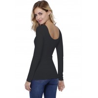 T-shirt col danseuse manches longues en modal ROXANE05