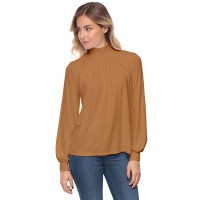 Tee-shirt col montant plissé manches longues SANDY