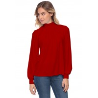 Tee-shirt col montant plissé manches longues SANDY
