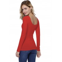 T-shirt col danseuse manches longues en modal ROXANE05