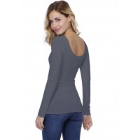 T-shirt col danseuse manches longues en modal ROXANE05