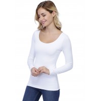 T-shirt col danseuse manches longues en modal ROXANE05