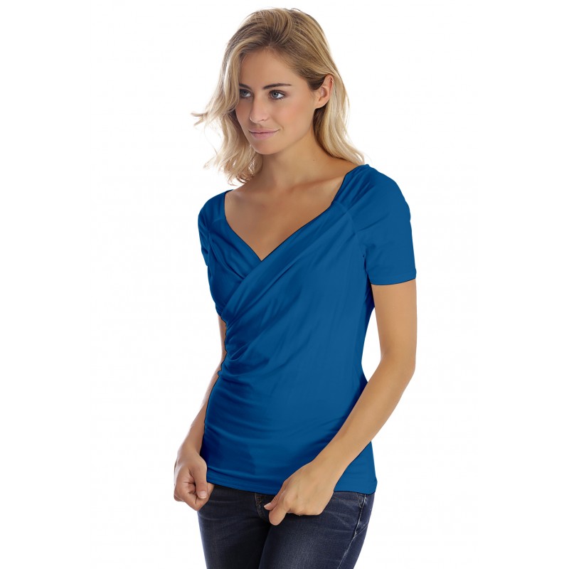 T-shirt cache-coeur manches courtes en modal GERRY01 T-shirt cache-coeur manches courtes en modal GERRY01