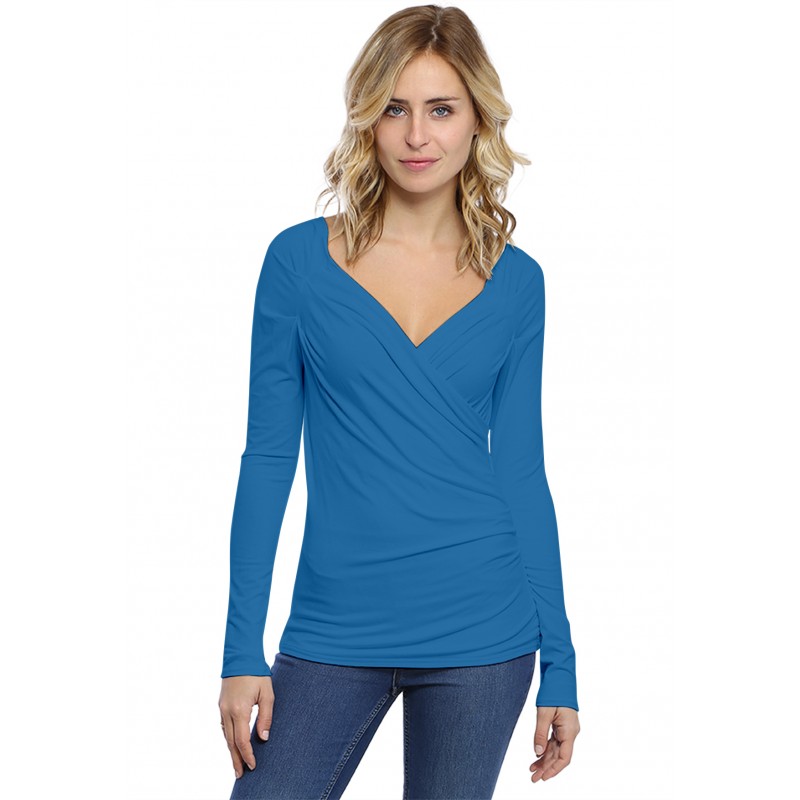 T-shirt cache coeur manches longues en modal GERRY03 T-shirt cache coeur manches longues en modal GERRY03