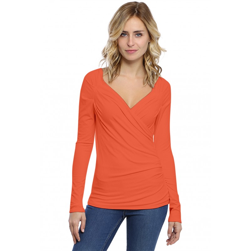 T-shirt cache coeur manches longues en modal GERRY03 T-shirt cache coeur manches longues en modal GERRY03