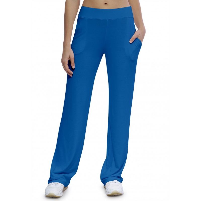 Pantalon coupe droite taille élastique avec poches en maille modal ALINA Pantalon coupe droite taille élastique avec poches en maille modal ALINA