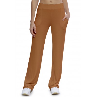 Pantalon coupe droite taille élastique avec poches en maille modal ALINA