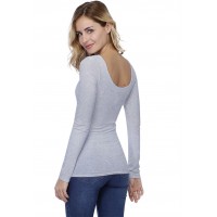 T-shirt col danseuse manches longues en modal ROXANE05
