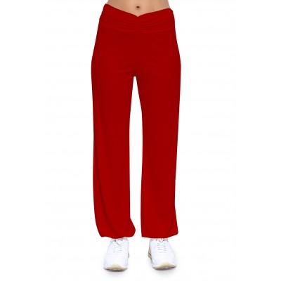 Pantalon coupe fluide taille élastique avec fronces en maille modal SALLY