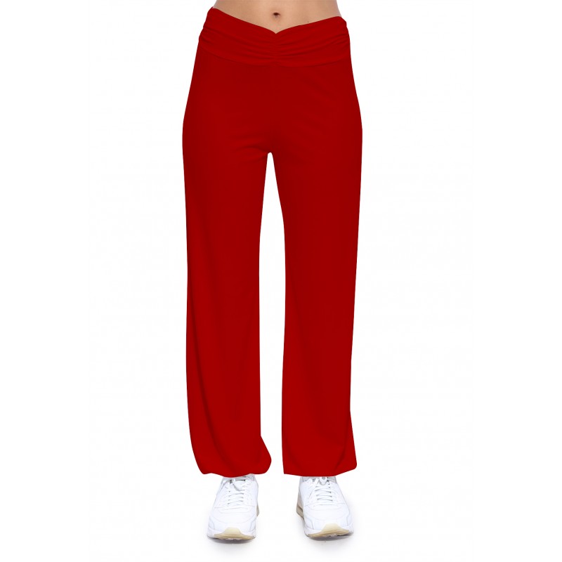 Pantalon coupe fluide taille élastique avec fronces en maille modal SALLY Pantalon coupe fluide taille élastique avec fronces en maille modal SALLY