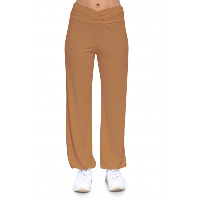 Pantalon coupe fluide taille élastique avec fronces en maille modal SALLY