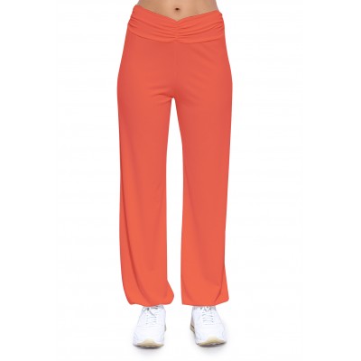 Pantalon coupe fluide taille élastique avec fronces en maille modal SALLY
