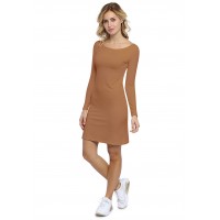 Robe col bateau manches longues en modal GUIMAUVE05