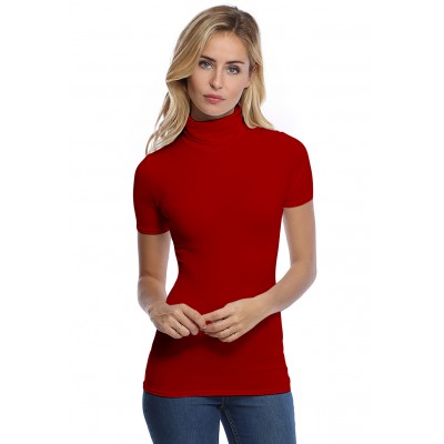 T-shirt col roulé manches courtes en modal CINDY03