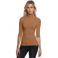 T-shirt col roulé manches 3-4 en modal CINDY04