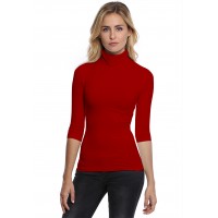 T-shirt col roulé manches 3-4 en modal CINDY04