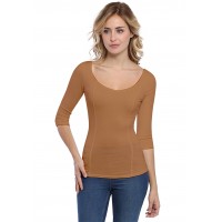 T-shirt avec surpiqures manches 3-4 en modal CATE04